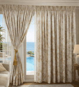 Light Gold and Light Brown Pattern Striped 5M Curtain