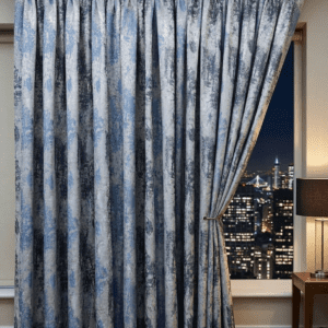 Light Blue and Dark Blue Pattern Striped 5M Curtain